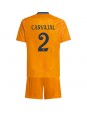 Real Madrid Daniel Carvajal #2 Bortedraktsett Barn 2024-25 Korte ermer (+ bukser)